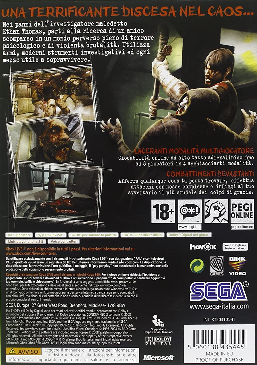 CONDEMNED 2 XBOX 360 (versione italiana) - Image 2