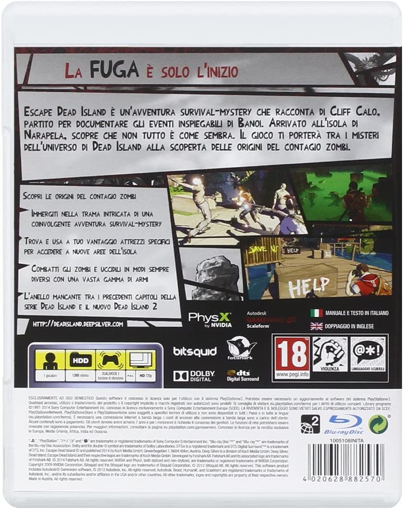 ESCAPE DEAD ISLAND PLAYSTATION 3 EDIZIONE ITALIANA - Image 2